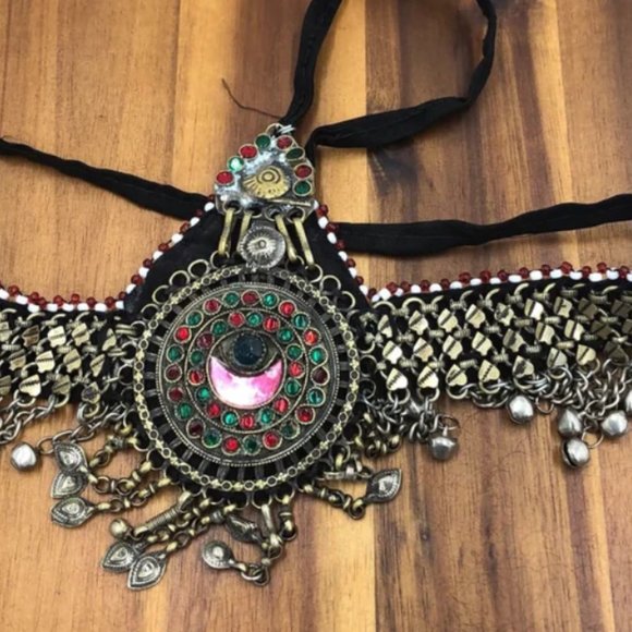 Vintage Headpiece Afghan headpiece, Hair Jewelry, Headpiece Jewelry, Tribal - Picture 5 of 7